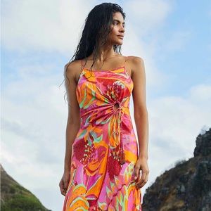 FARM Rio Fruit Brush Cutout Midi Dress